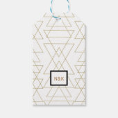 Gold Triangles Chic White Modern Glamour Cadeaulabel (Voorkant)