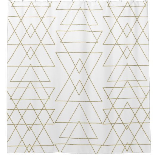 Gold Triangles Chic White Modern Glamour Douchegordijn (Voorkant)