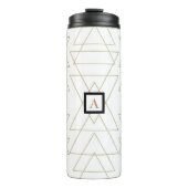 Gold Triangles Chic White Modern Glamour Thermosbeker (Voorkant)