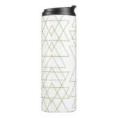 Gold Triangles Chic White Modern Glamour Thermosbeker (Gedraaid links)