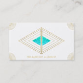 *~* Gold Triangles Sacred Geometry Alchemy White Visitekaartje (Voorkant)