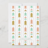 Gold Tribal Arrow Baby shower Invitation Kaart (Achterkant)