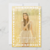 Gold Tribal Aztec Graduation Invitations Kaart (Voorkant)