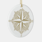 Gold Tribal Compass Roos Keramisch Ornament (Rechts)