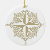 Gold Tribal Compass Roos Keramisch Ornament (Achterkant)