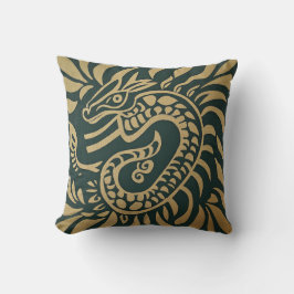 Gold Tribal Dragon Pillow Kussen