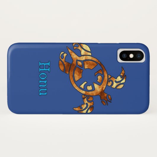 Gold Tribal Hawaiian Zee Turtle Case-Mate iPhone Case (Achterkant (horizontaal))