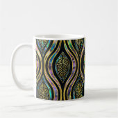 Gold Tribal Owl op Boho Abalone Pattern Koffiemok (Links)