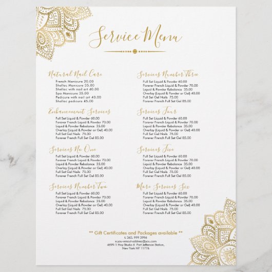 Gold Tribal  Paisley Mandala Flyer (Voorkant)