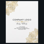 Gold Tribal  Paisley Mandala Flyer<br><div class="desc">Elegant Gold tones tribale  paisley mandala lace aanpasbare flyer sjabloon.</div>