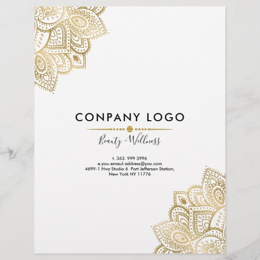 Gold Tribal  Paisley Mandala Flyer (Achterkant)