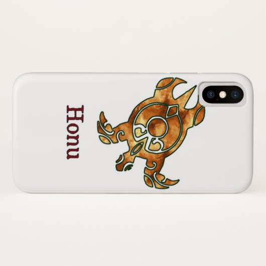 Gold Tribal Zee Turtle on White Case-Mate iPhone Case (Achterkant (horizontaal))