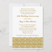 Gold Trim 50th Wedding Jubileum Invitations Kaart (Voorkant)