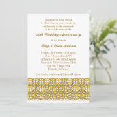 Gold Trim 50th Wedding Jubileum Invitations Kaart (Staand voorkant)