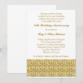 Gold Trim 50th Wedding Jubileum Invitations Kaart (Voorkant / Achterkant)