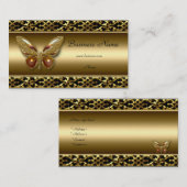 Gold Trim Black Butterfly Elegant Visitekaartje (Voorkant / Achterkant)