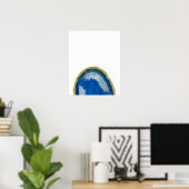 Gold Trim Blue Geode Poster (Thuiskantoor)