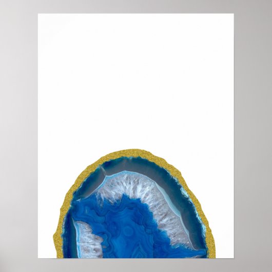 Gold Trim Blue Geode Poster (Voorkant)