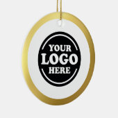 Gold Trim Business Logo keramische keramische vers Keramisch Ornament (Rechts)