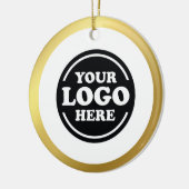 Gold Trim Business Logo keramische keramische vers Keramisch Ornament (Links)