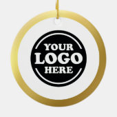 Gold Trim Business Logo keramische keramische vers Keramisch Ornament (Achterkant)