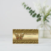 Gold Trim Butterfly Elegant Visitekaartje (Staand voorkant)