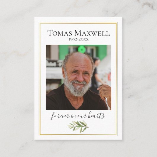 Gold Trim Celebration of Life Prayer Kaarten Visitekaartje (Voorkant)