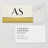 Gold Trim en Polka Dots Visitekaartje (Voorkant / Achterkant)