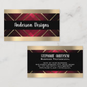 Gold Trim | Rode strepen Visitekaartje (Voorkant / Achterkant)