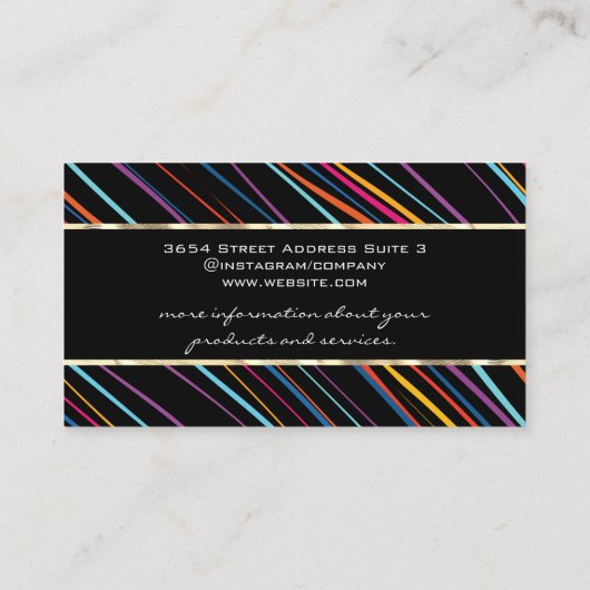 Gold Trim | Visitekaartje van kleurrijke stijlvoll (Achterkant)