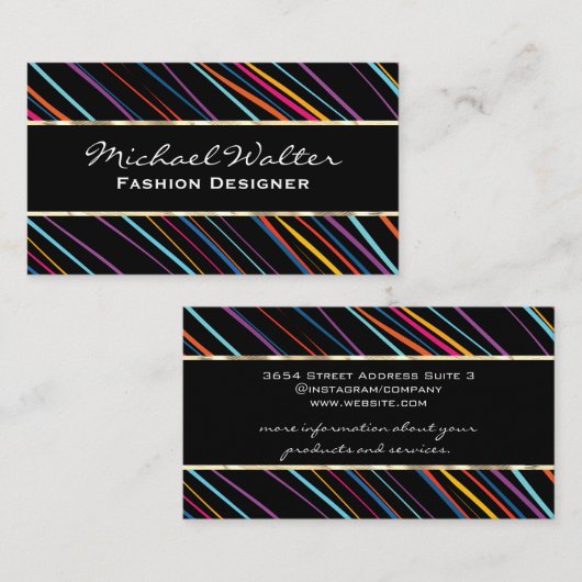 Gold Trim | Visitekaartje van kleurrijke stijlvoll (Voorkant / Achterkant)