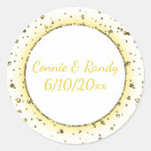 Gold Trim Wedding Monogram Sticker (Voorkant)