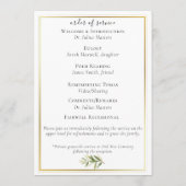 Gold Trimmed Celebration of Life Flat-programma Programmakaart (Achterkant)