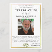 Gold Trimmed Celebration of Life Flat-programma Programmakaart (Voorkant)