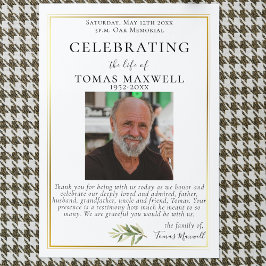 Gold Trimmed Celebration of Life Flat-programma Programmakaart