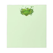 Gold-trimmed Green Heart met Shamrocks Notitieblok (Voorkant)