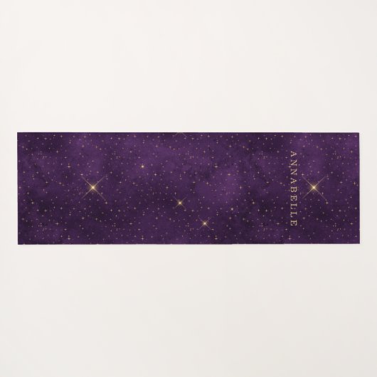 Gold Triple Moon Paars Celestial Yogamat (Achterkant (horizontaal))