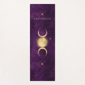 Gold Triple Moon Paars Celestial  Yogamat (Voorkant)