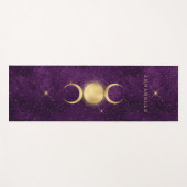 Gold Triple Moon Paars Celestial  Yogamat (Voorkant (horizontaal))
