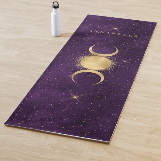Gold Triple Moon Paars Celestial  Yogamat (In situ)