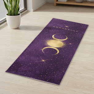 Gold Triple Moon Paars Celestial Yogamat