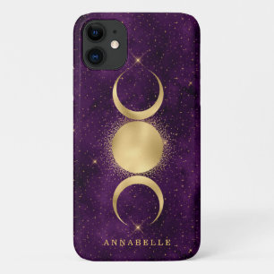 Gold Triple Moon Paars Starry Sky op maat Case-Mate iPhone Case