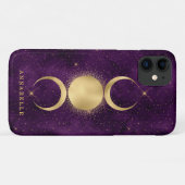 Gold Triple Moon Paars Starry Sky op maat Case-Mate iPhone Case (Achterkant (horizontaal))