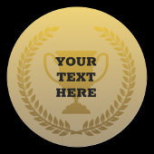 Gold trophy bekroond ronde sticker