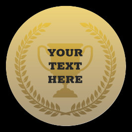 Gold trophy bekroond ronde sticker
