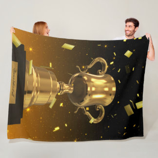 Gold Trophy Blanket – Sports Fan Throw Fleece Deken