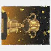 Gold Trophy Blanket – Sports Fan Throw Fleece Deken (Voorkant (Horizontaal))