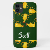 Gold trophy green pattern Case-Mate iPhone case (Achterkant)