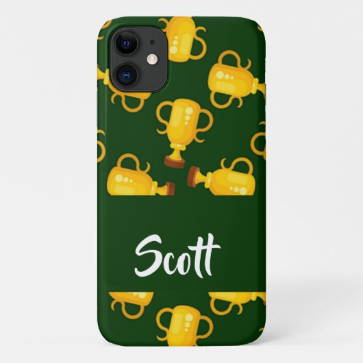 Gold trophy green pattern Case-Mate iPhone case (Achterkant)