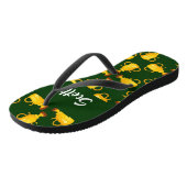 Gold trophy green pattern teenslippers (Schuin)